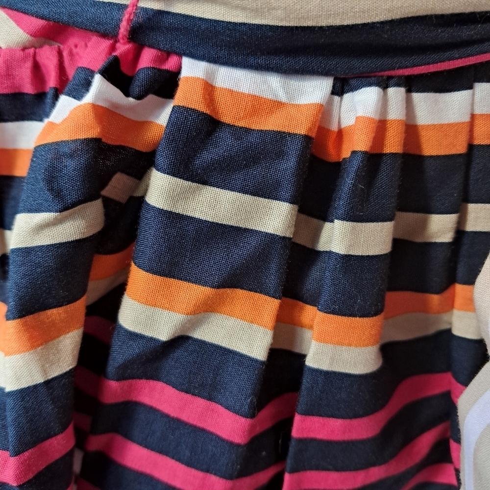 Faux Wrap Stripe 100% Cotton Dress - Picture 4 of 9
